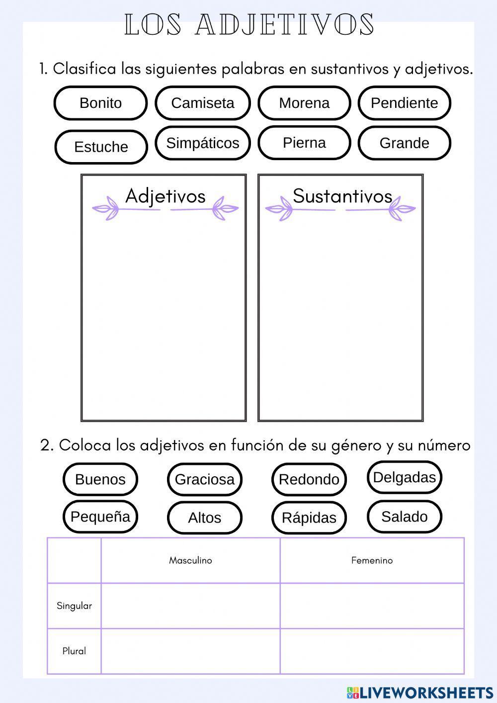 LOS ADJETIVOS 3 primaria