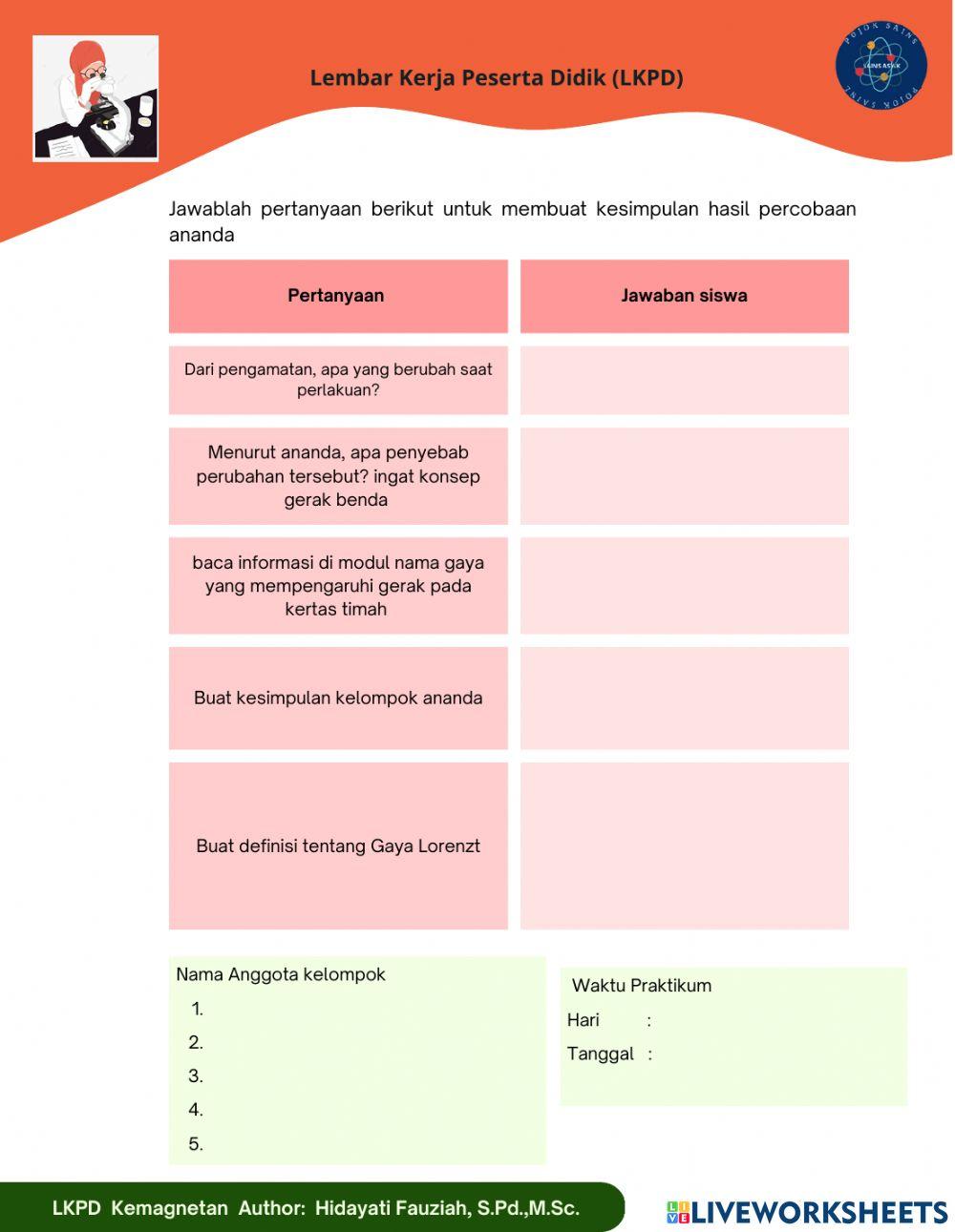 LKPD Gaya Lorentz