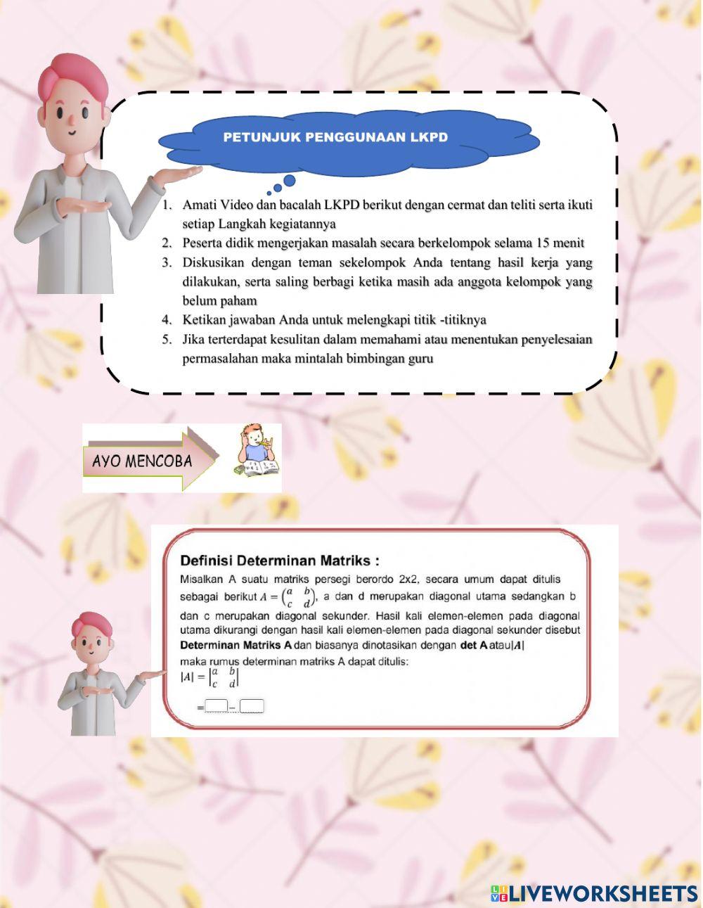 Determinan Matriks Ordo 2x2