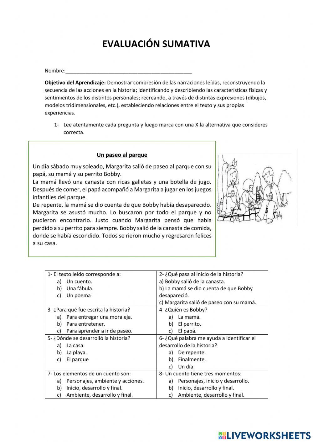 EVALUACIÓN SUMATIVA