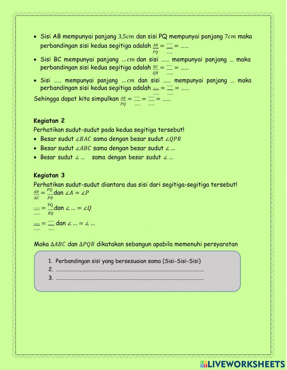 Kesebangunan Dua Segitiga