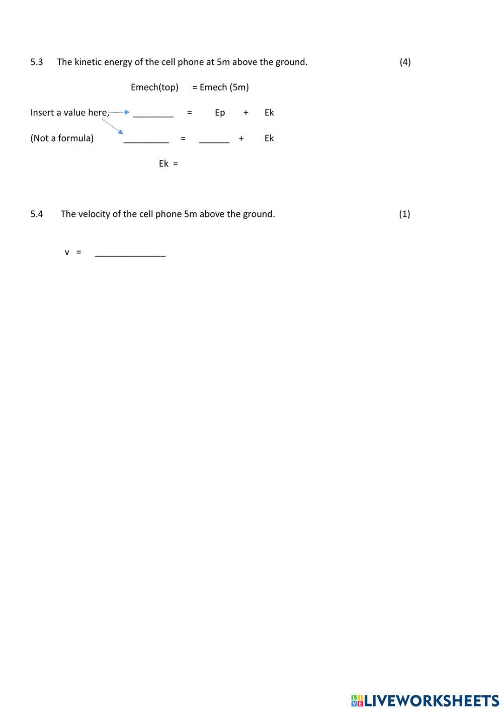 Mechanical Energy and The Mole