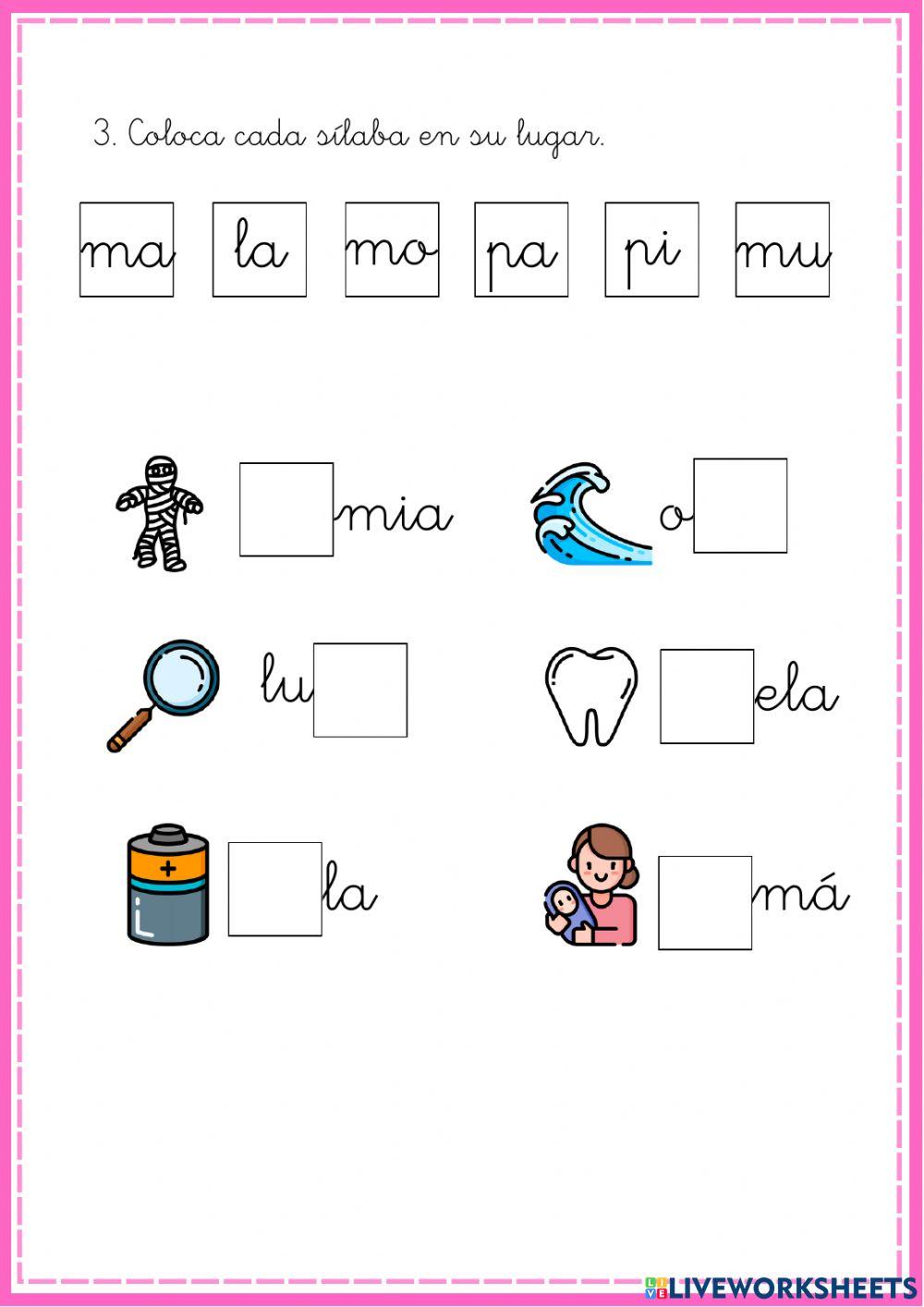 Lectura letras P, M, L