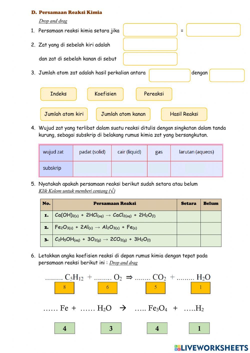 Persamaan Reaksi Kimia