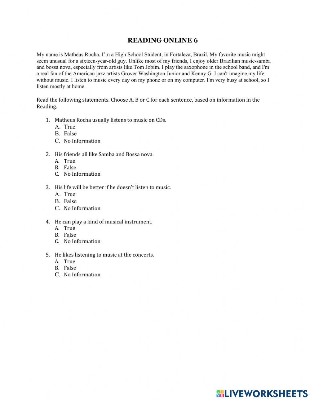 Reading music online 6