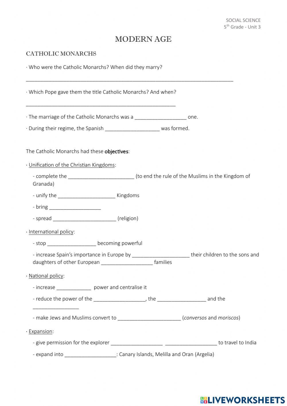 5º. 3 - Catholic Monarchs