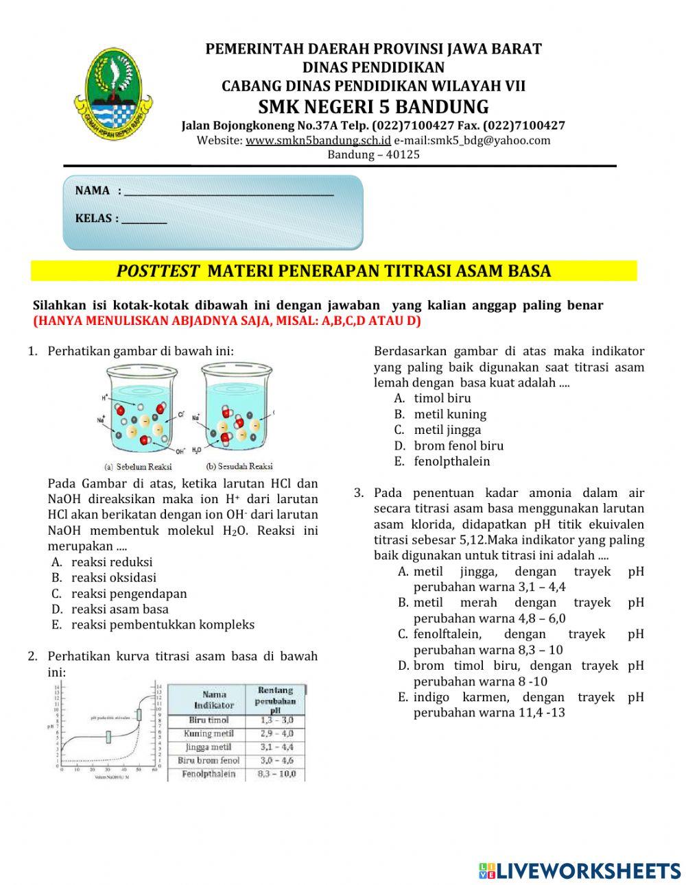 Posttest titrasi asam basa