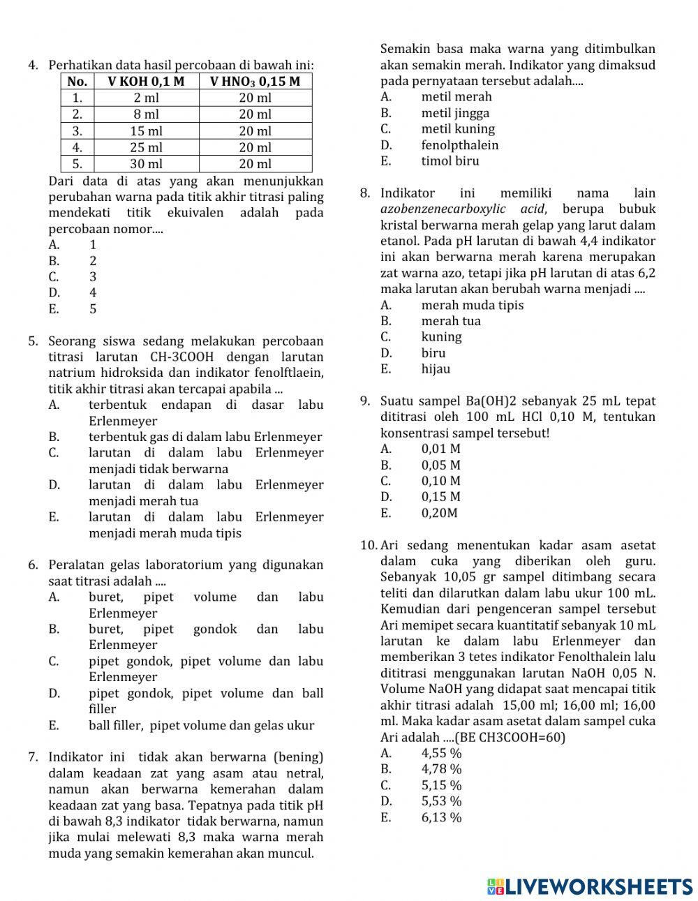 Posttest titrasi asam basa