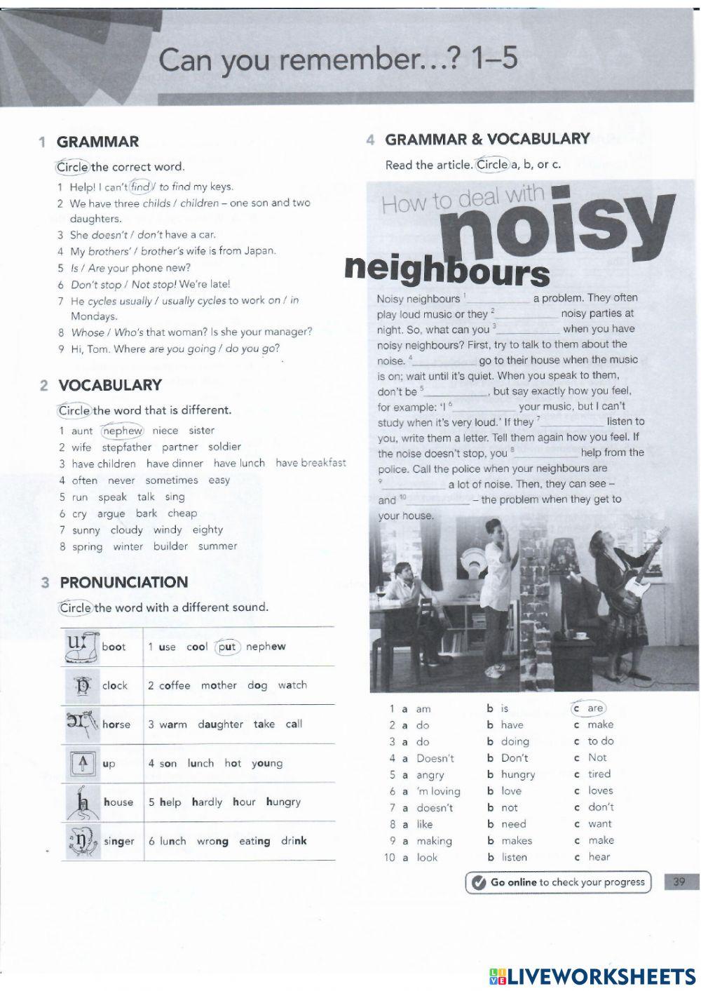 Revision Grammar Vocabulary