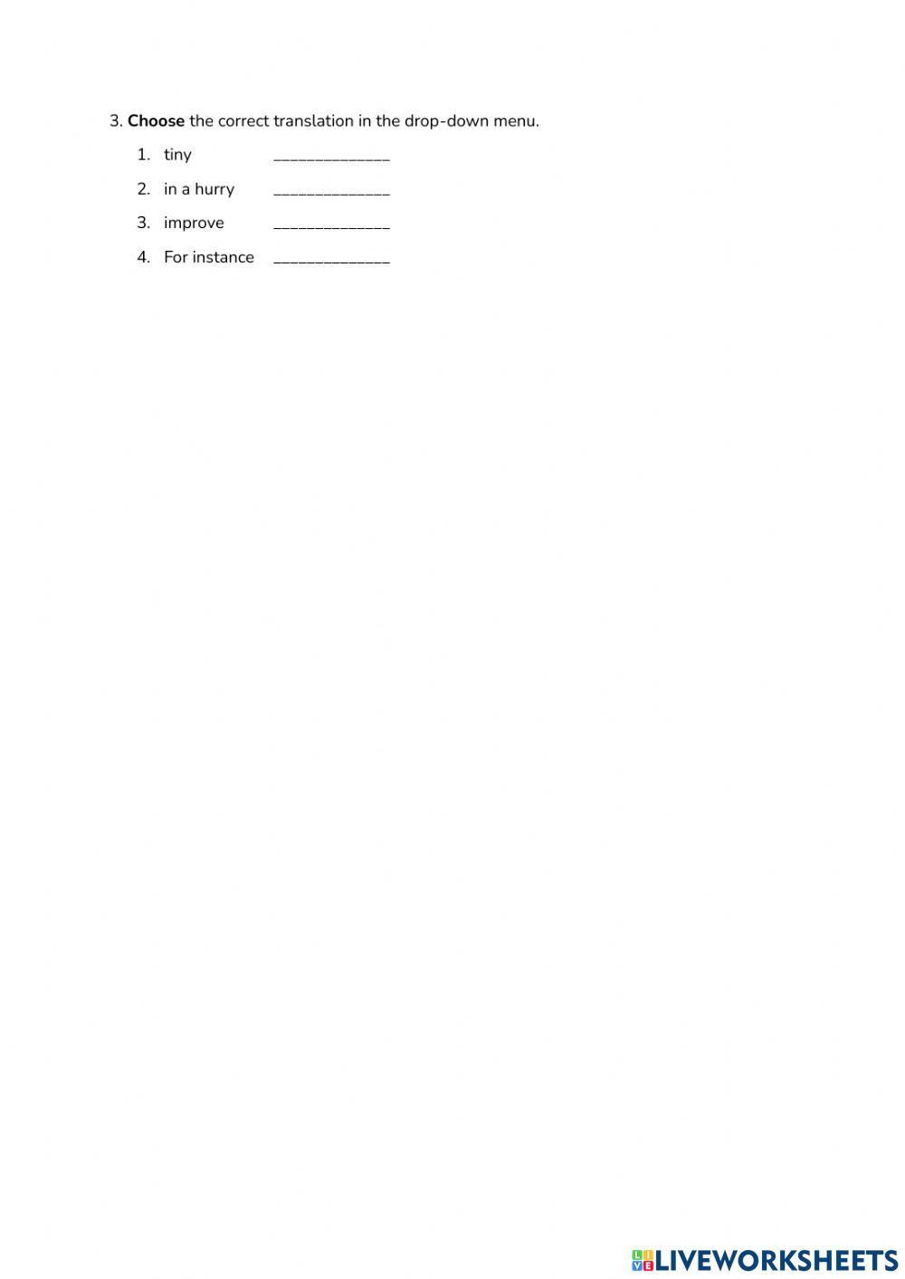 Vocabulary exam unit 3 NESE