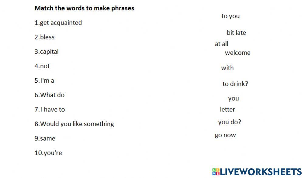 Meeting & greeting phrases