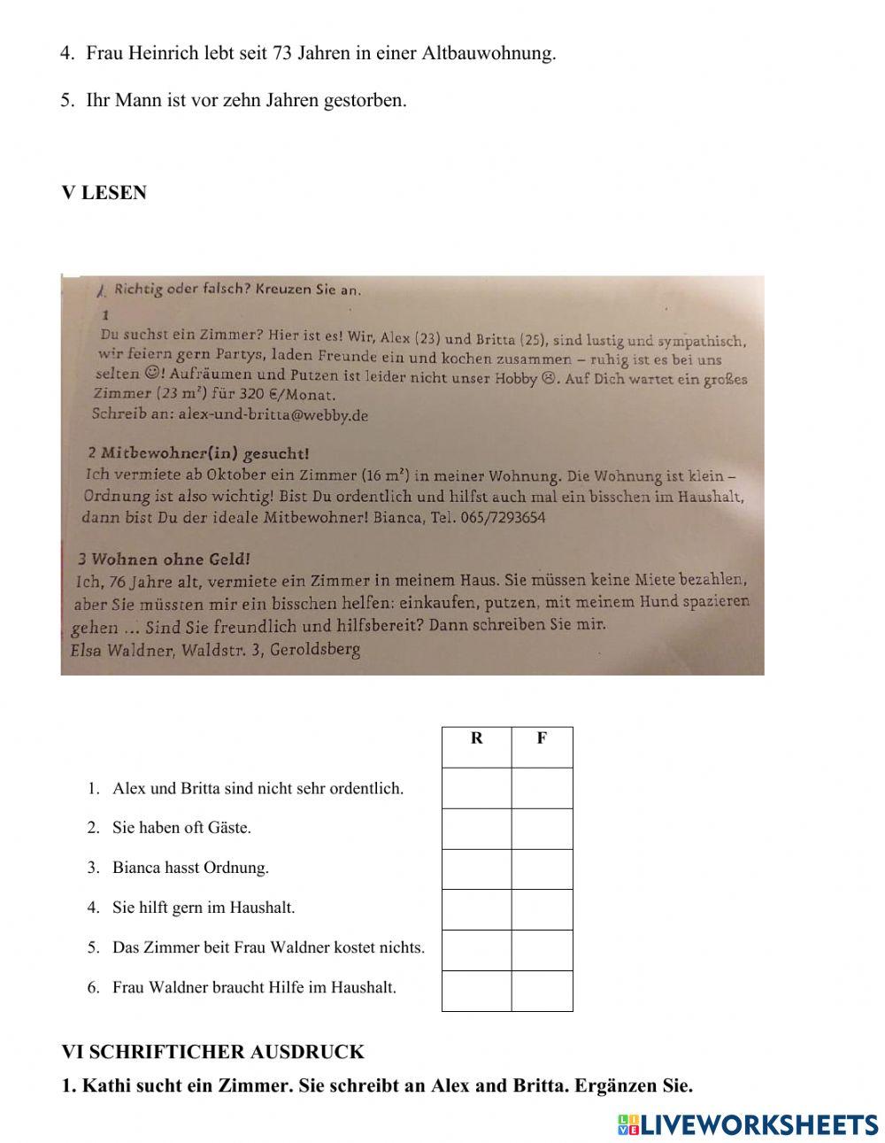 Prüfung Lektionen 19 und 20