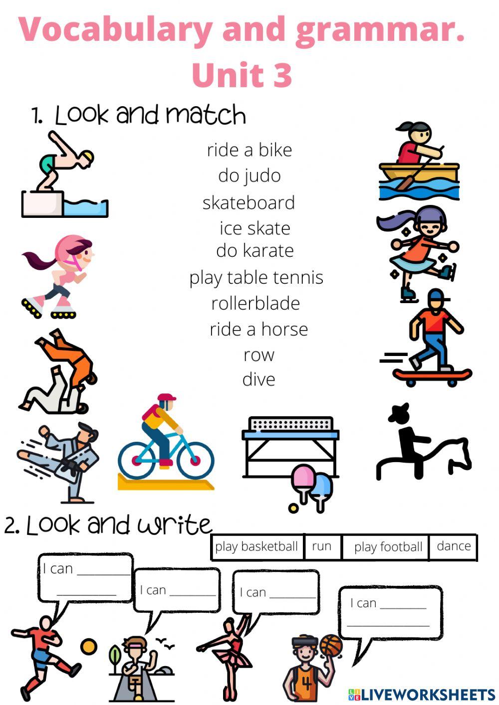 Vocabulary and Grammar: Can or can't Vocabulary and Grammar: Can or can't