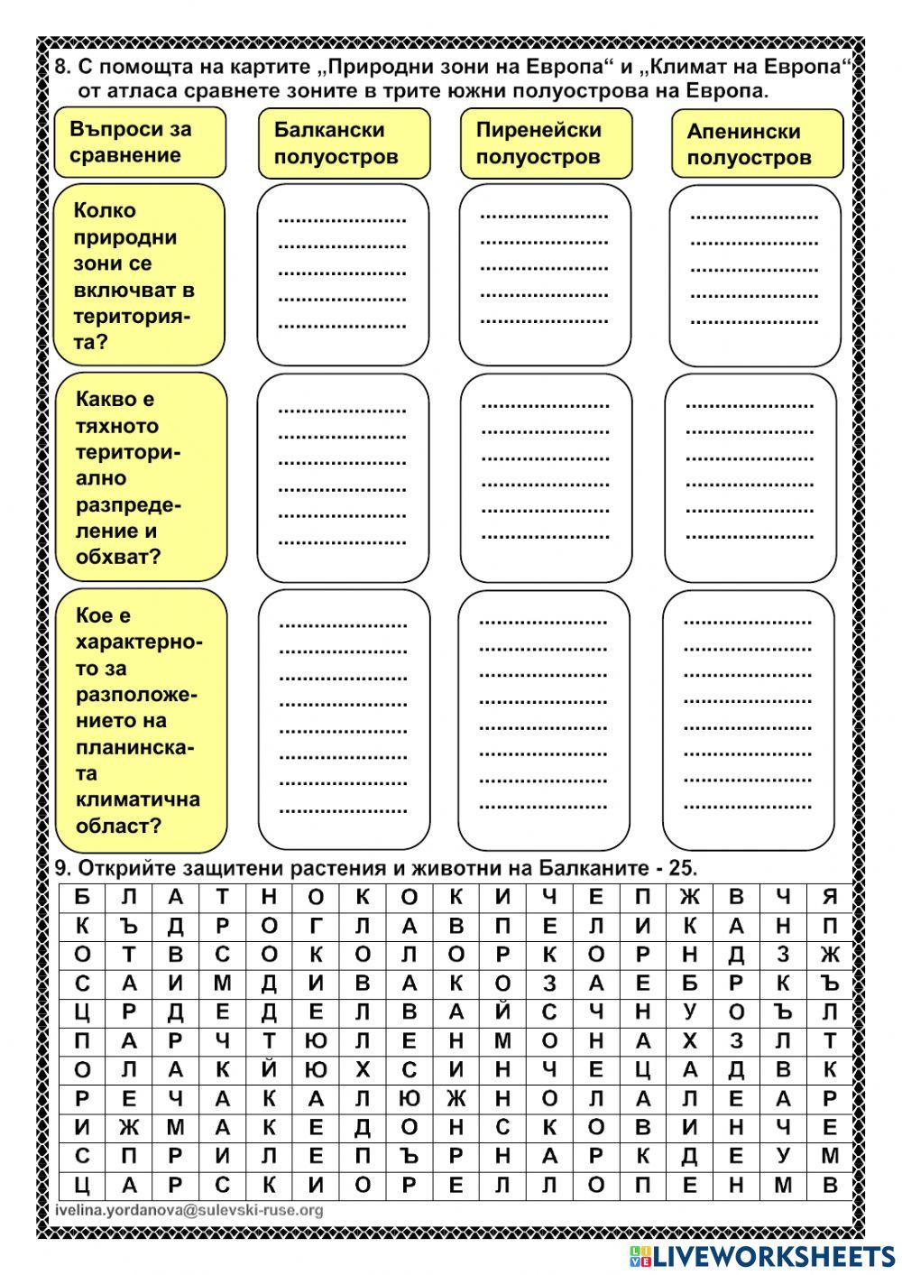 Природни зони на Балкански полуостров
