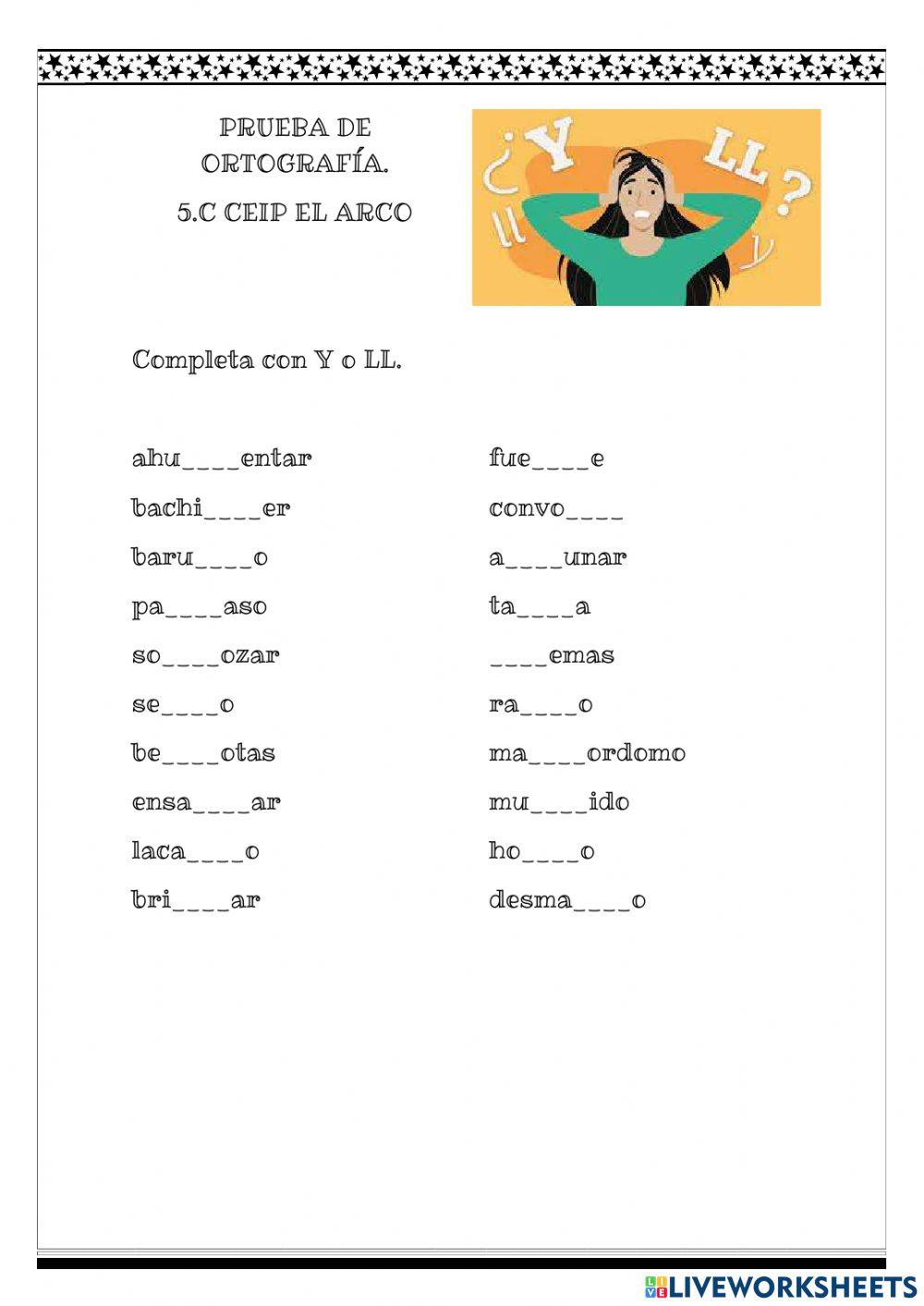 Palabras con ll-y