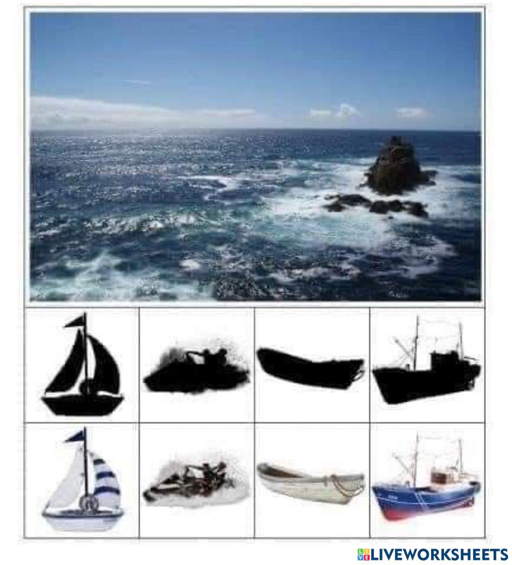 Знайди тінь .Водний транспорт