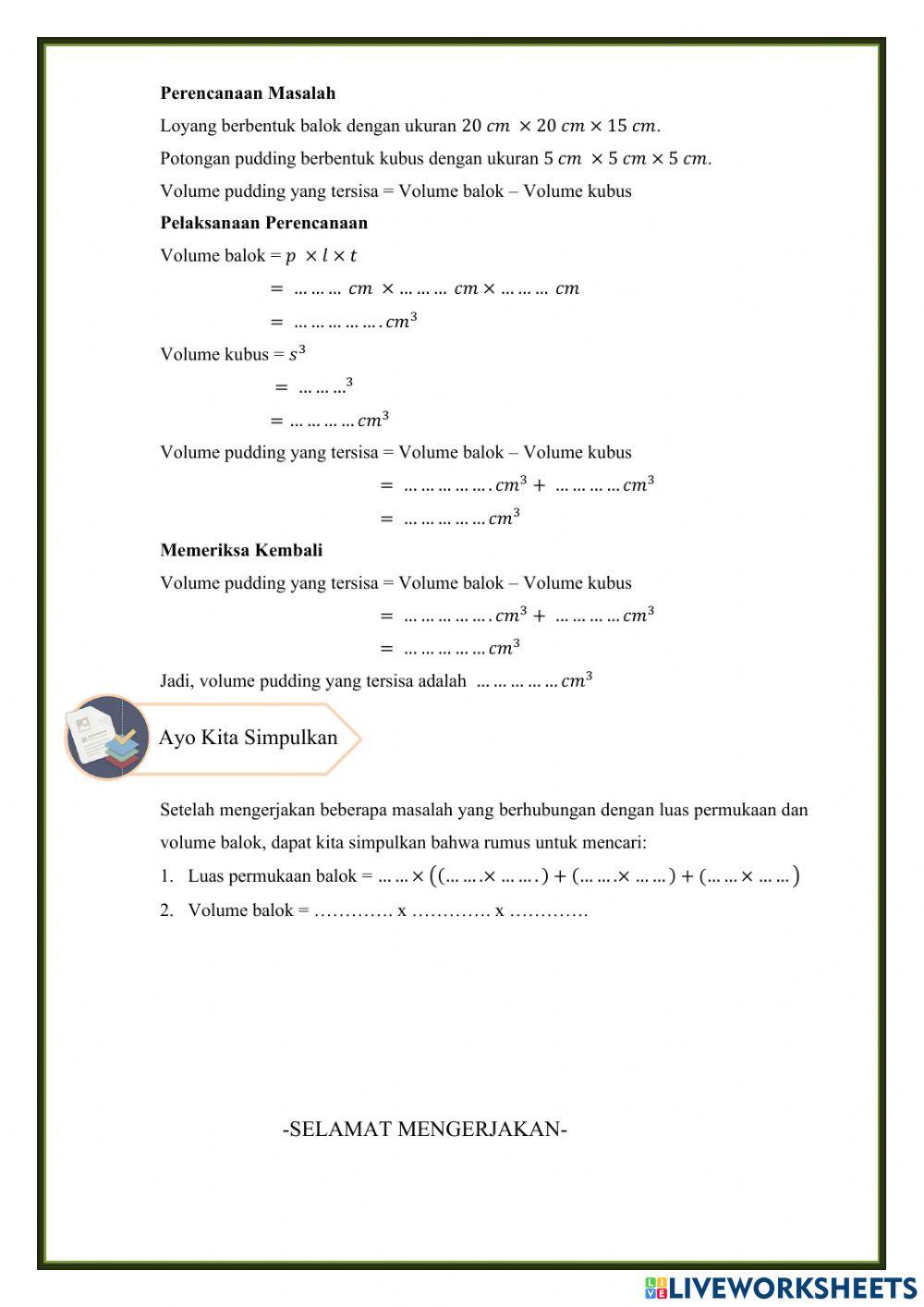 LKPD Bangun Ruang Sisi Datar Pertemuan 2