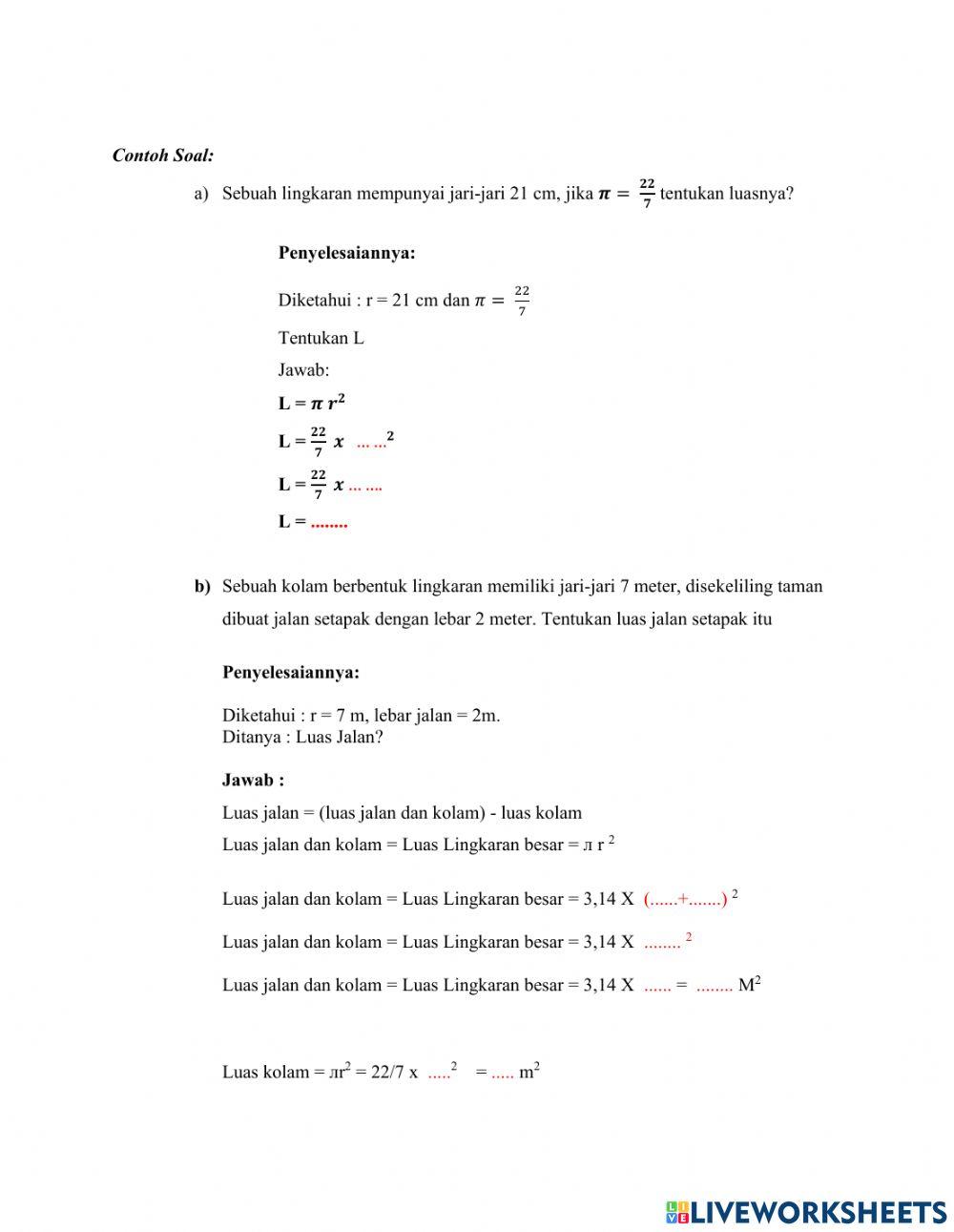 Lkpd lingkaran sudut keliling dan pusat