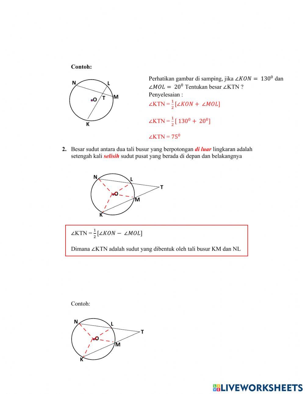 Lkpd lingkaran sudut keliling dan pusat