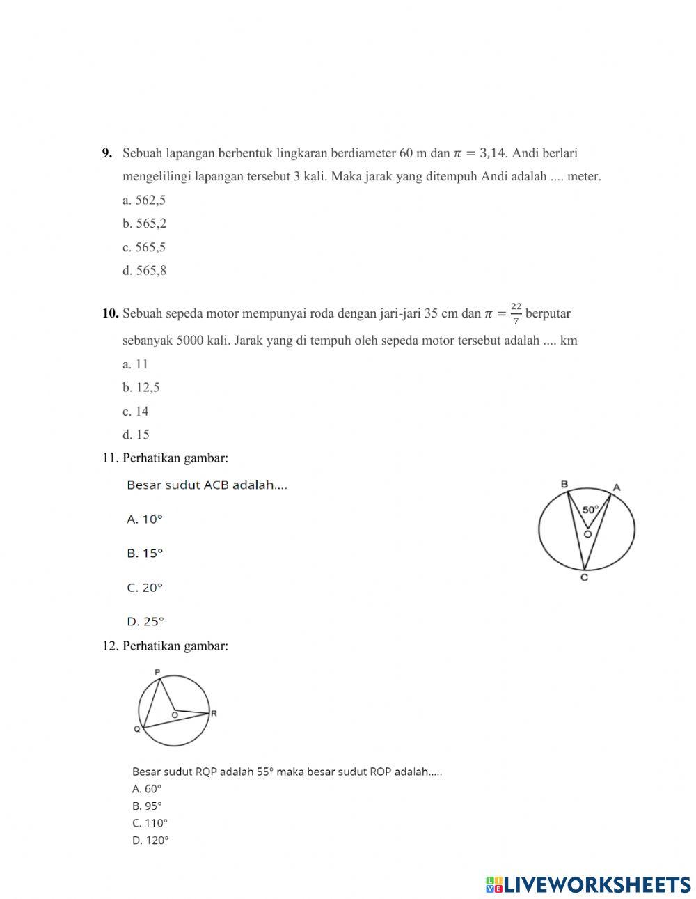 Lkpd lingkaran sudut keliling dan pusat