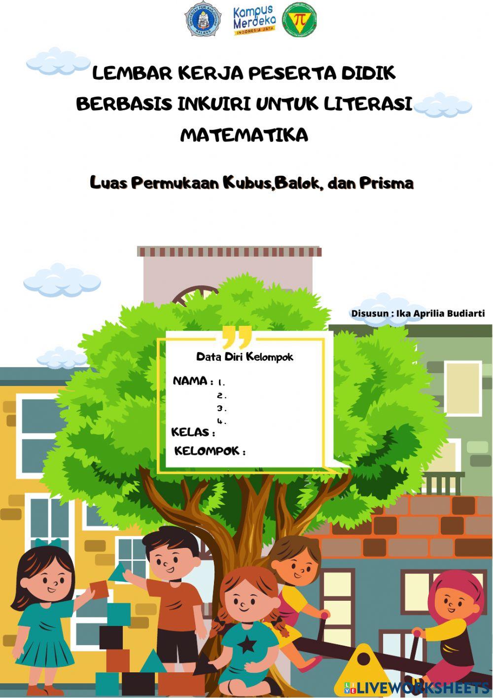 E-LKPD Bangun Ruang Kubus, Balok dan Prisma