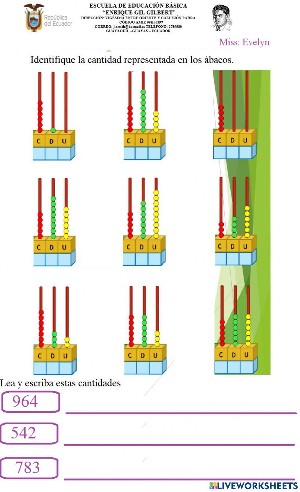 Decenas en el ábaco
