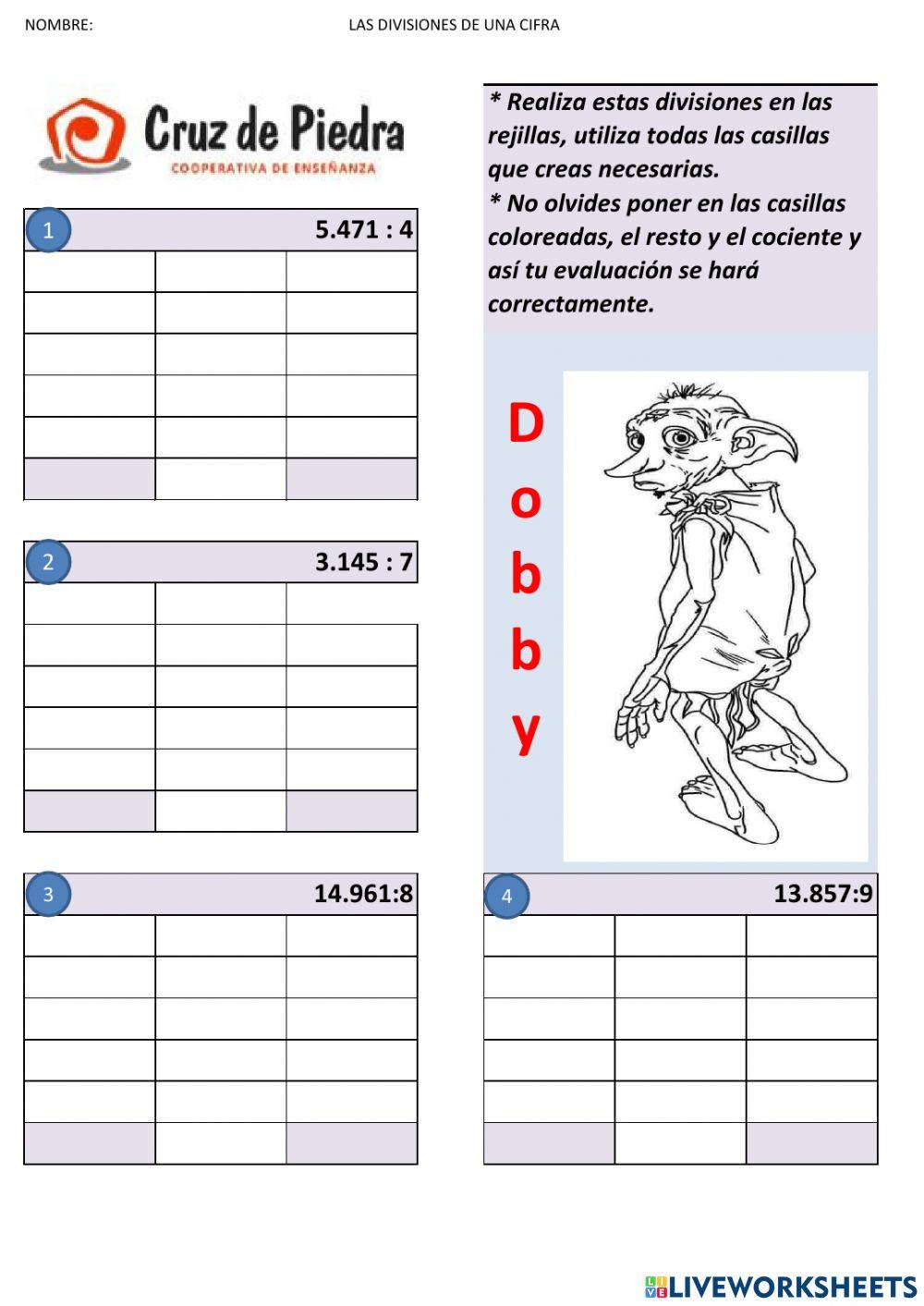 REPASO LA DIVISIÓN DE UNA CIFRA EN EL DIVISOR