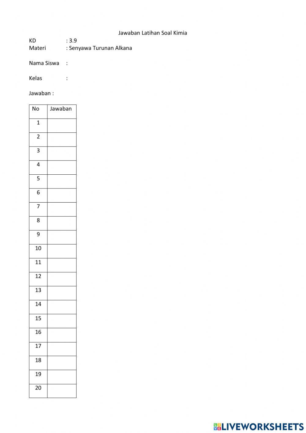 Senyawa Turunan Alkana