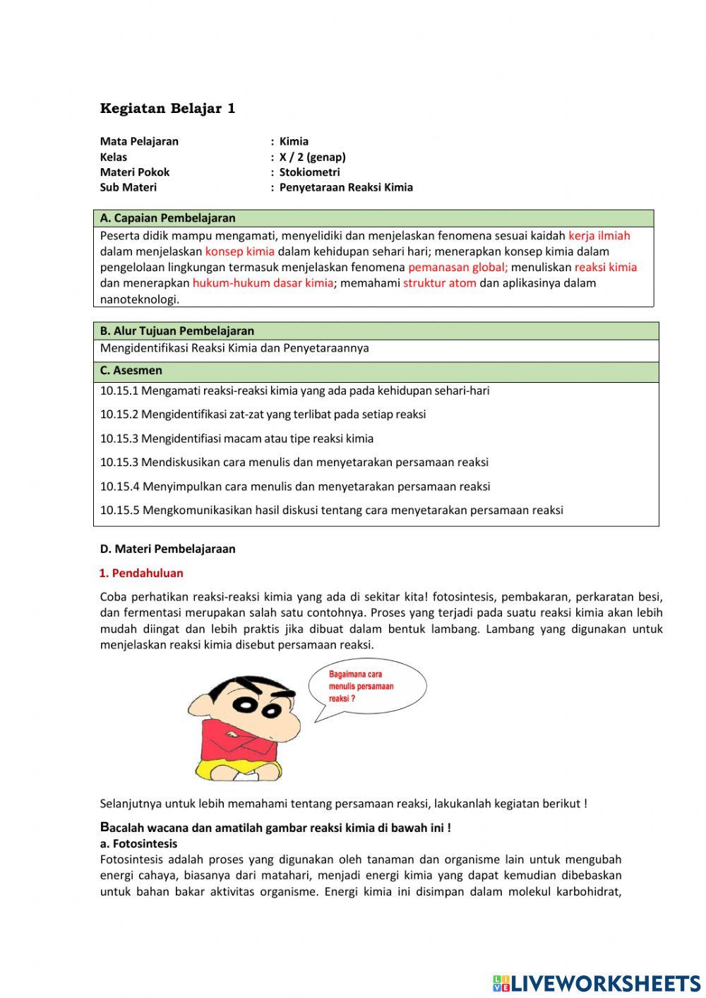 LKPD Persamaan Reaksi 1