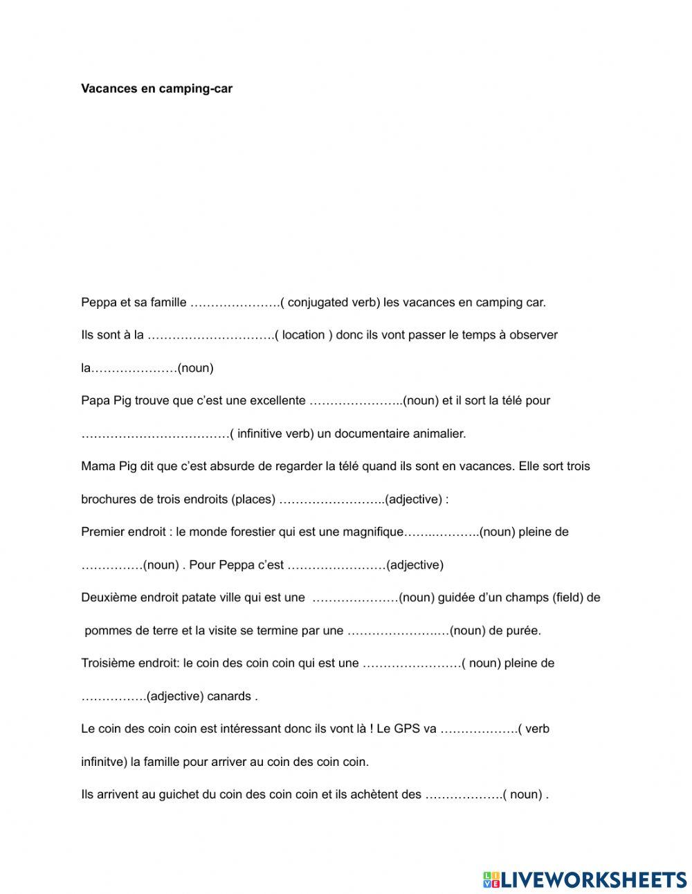 Vacances en camping car