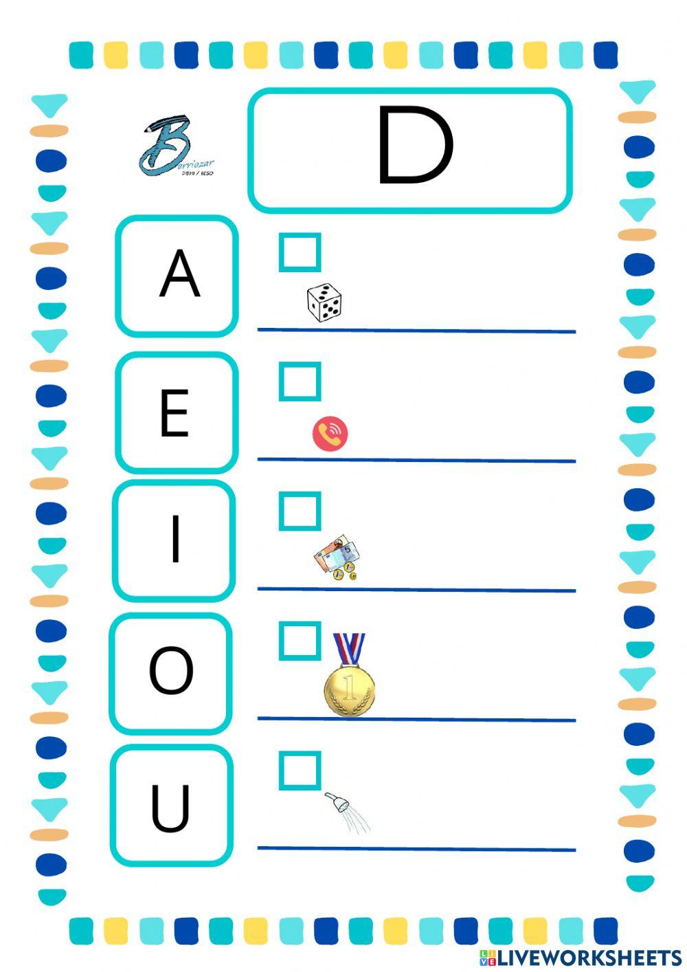 Hitzak entzun eta idatzi D silaba