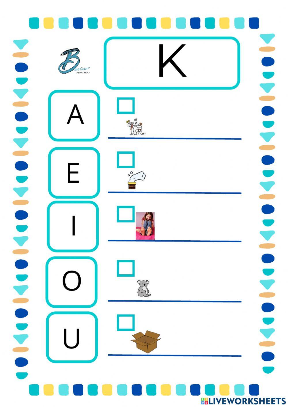 K silabako hitzak entzun eta idatzi