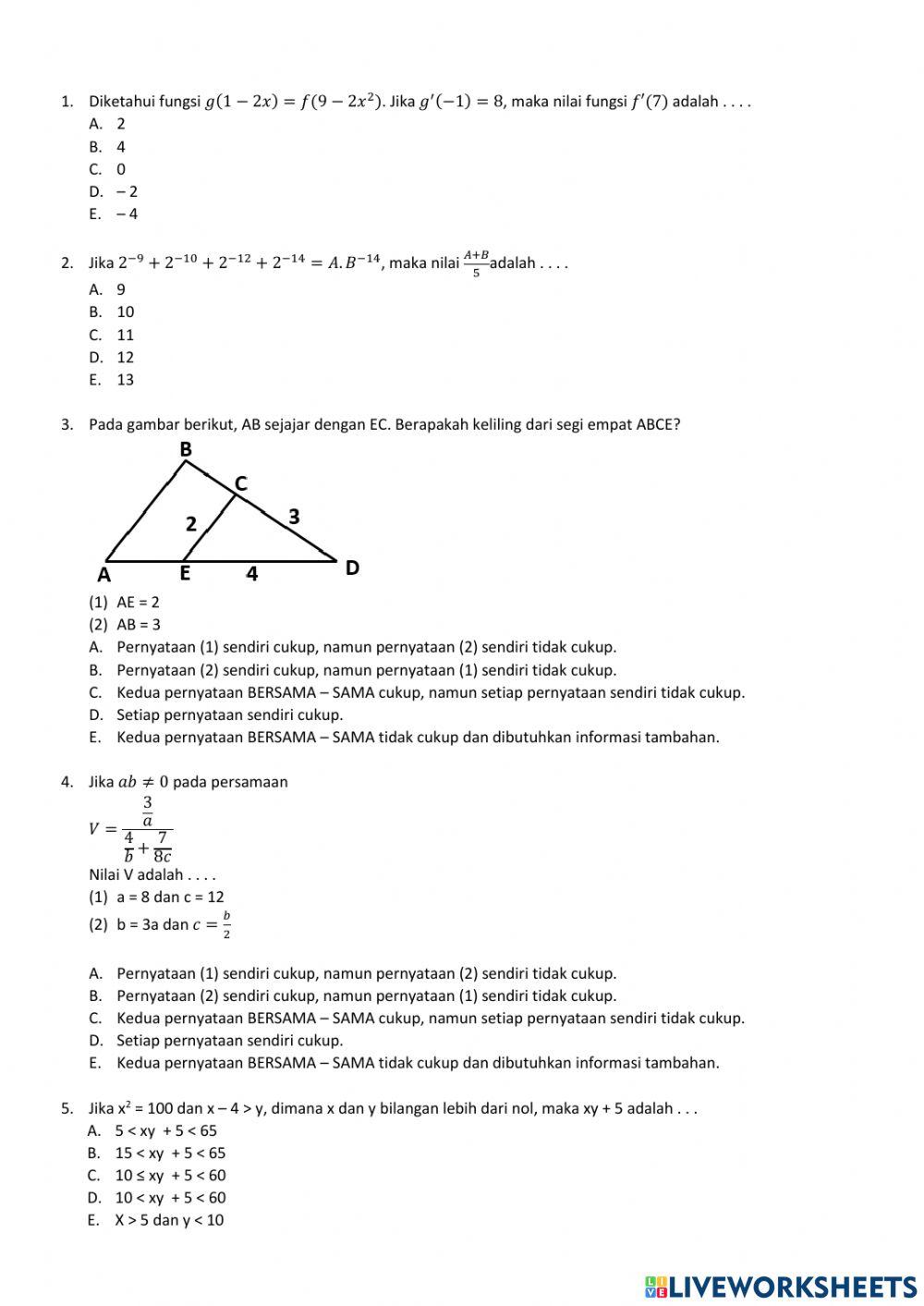 Post test pengetahuan kuantitatif