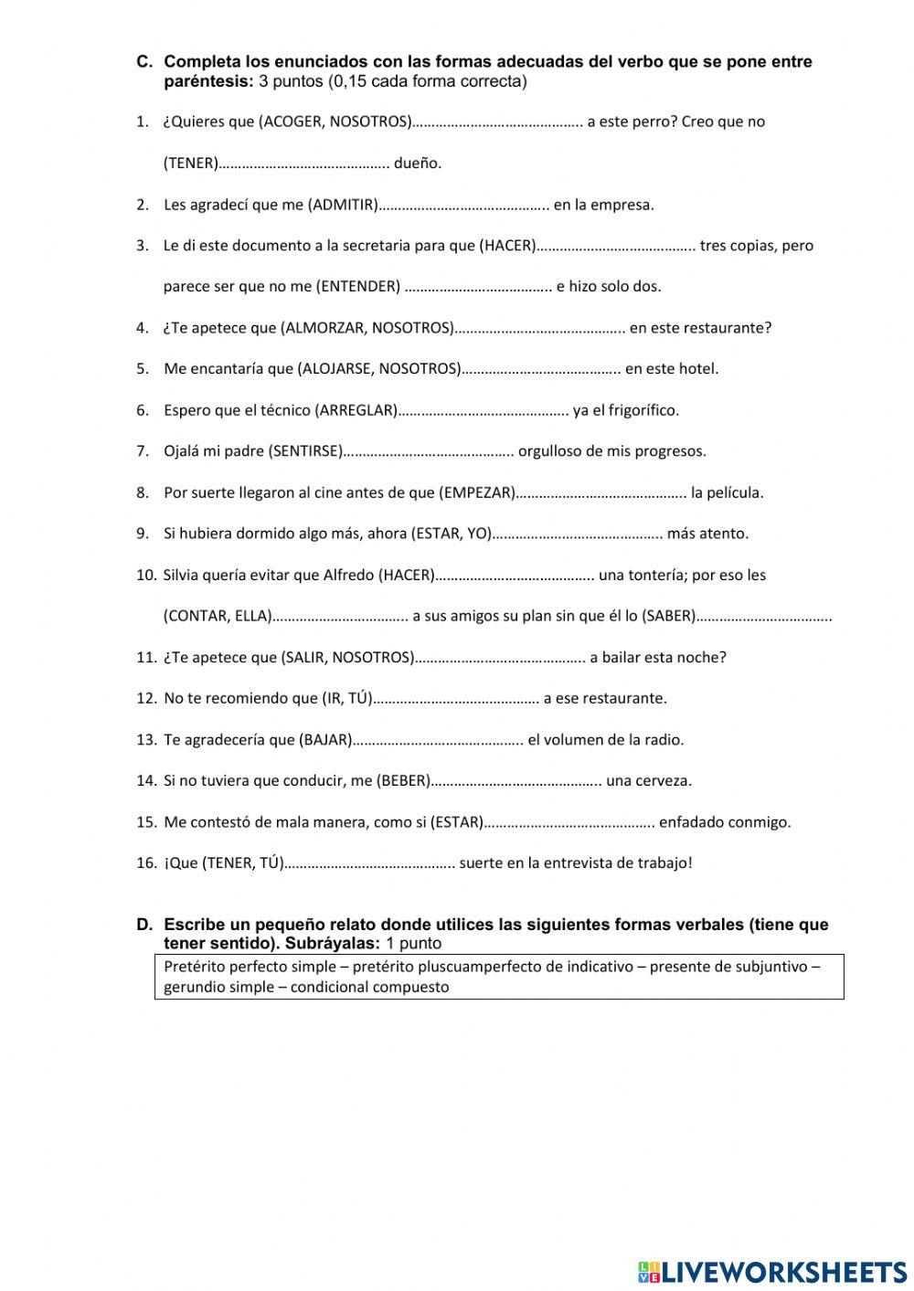 Conjugaciones verbales