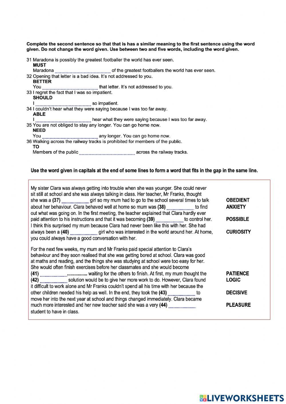 Revision intermediate+