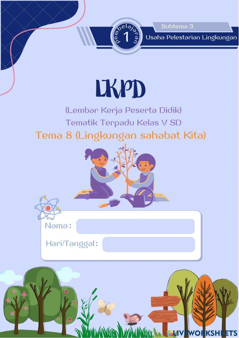 LKPD Kelas 5 Tema 8 Subtema 3 Pembelajaran 1 Viony Faraditha