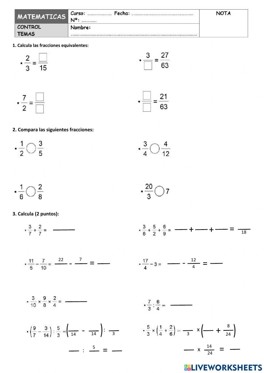 Examen mates carolina