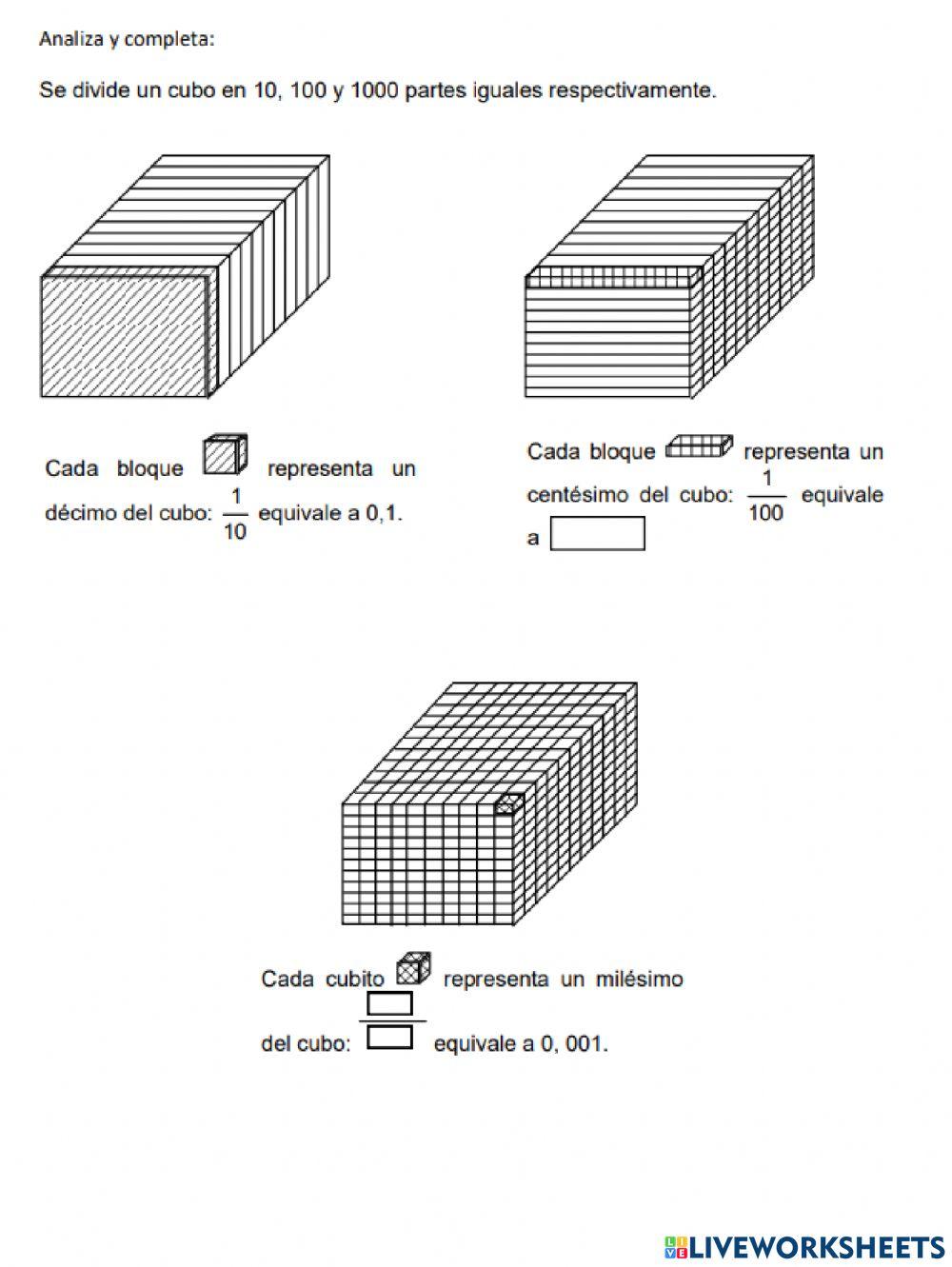 Fraccione decimales y numeros decimales