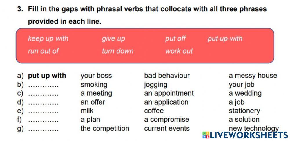 Phrasal verbs