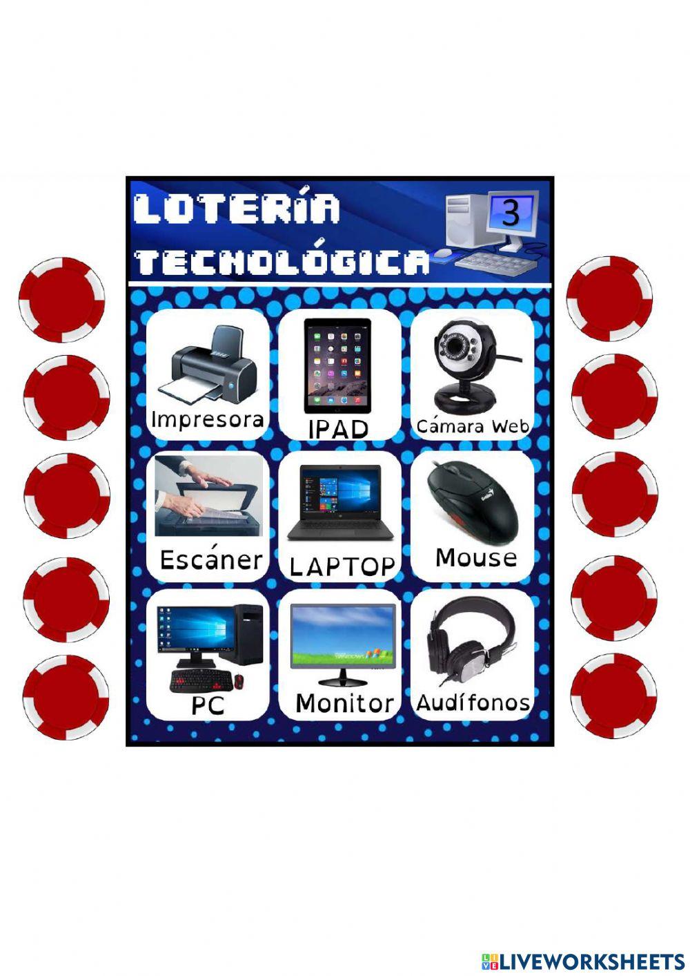 Lotería Tecnológica TABLAS 1-9