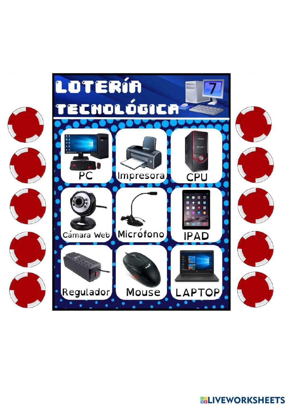 Lotería Tecnológica TABLAS 1-9