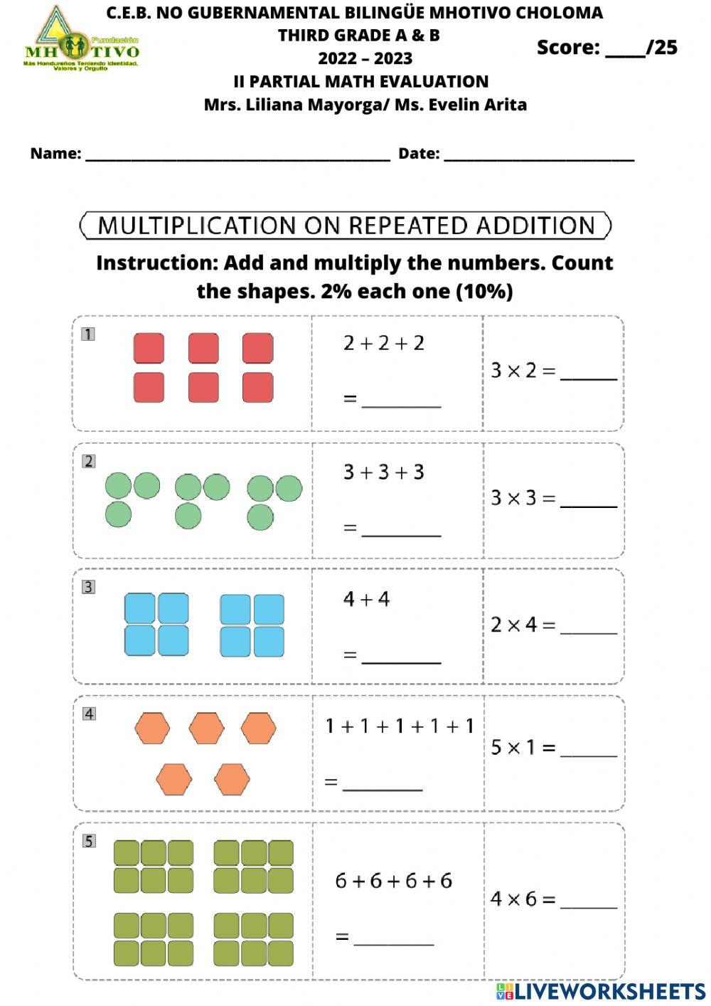 Math Exam II Partial 3Grade