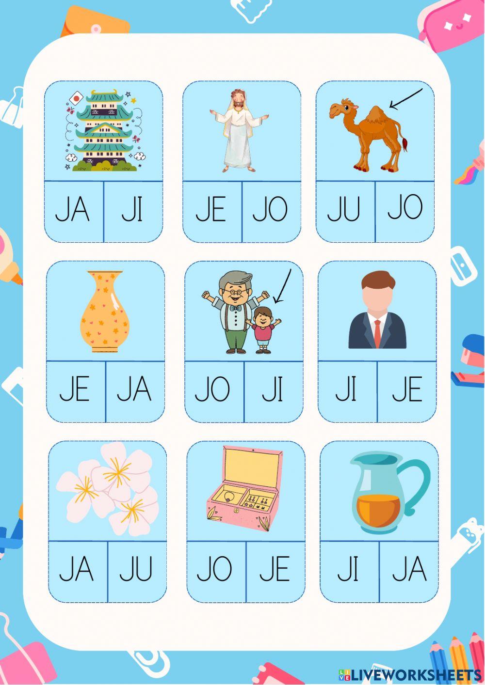 Conciencia fonológica letra J