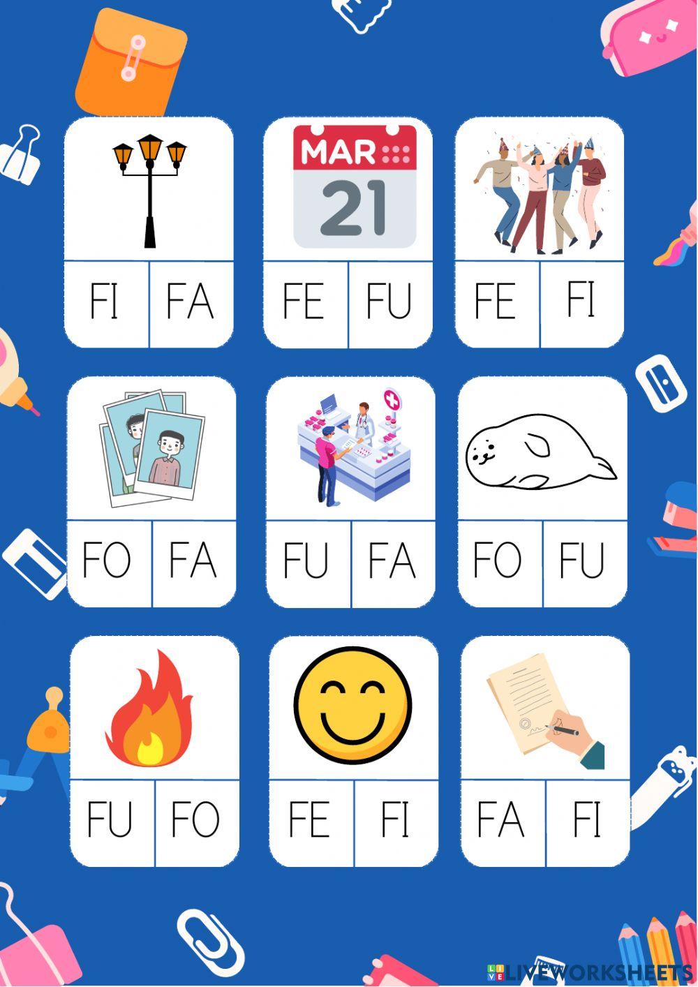 Conciencia fonológica letra F