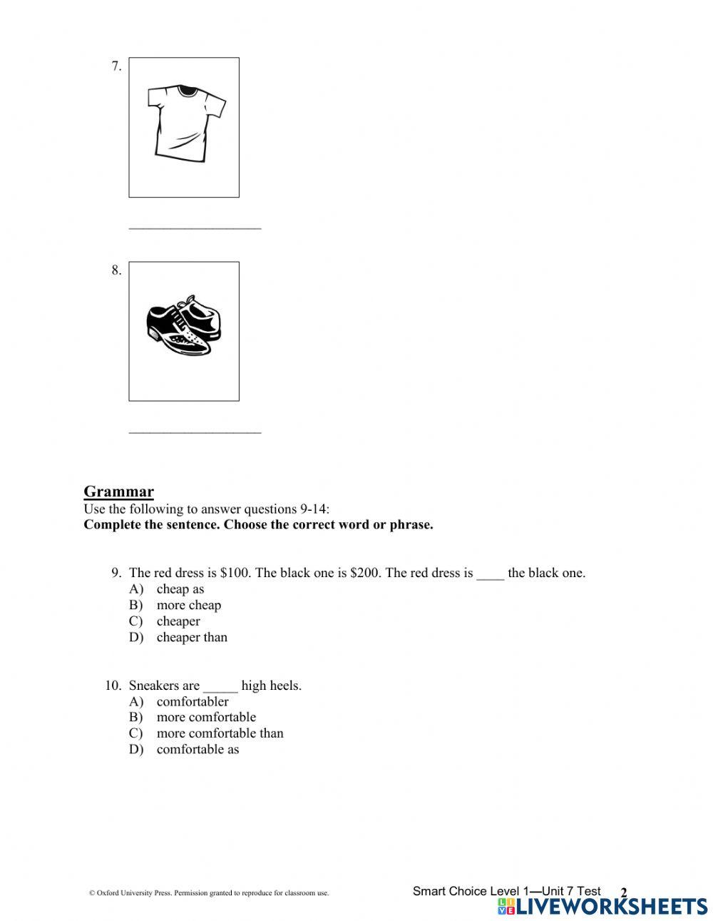 LEVEL 3 UNIT 7 EXAMN