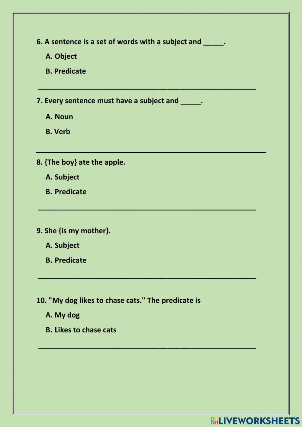 Subject and Predicate