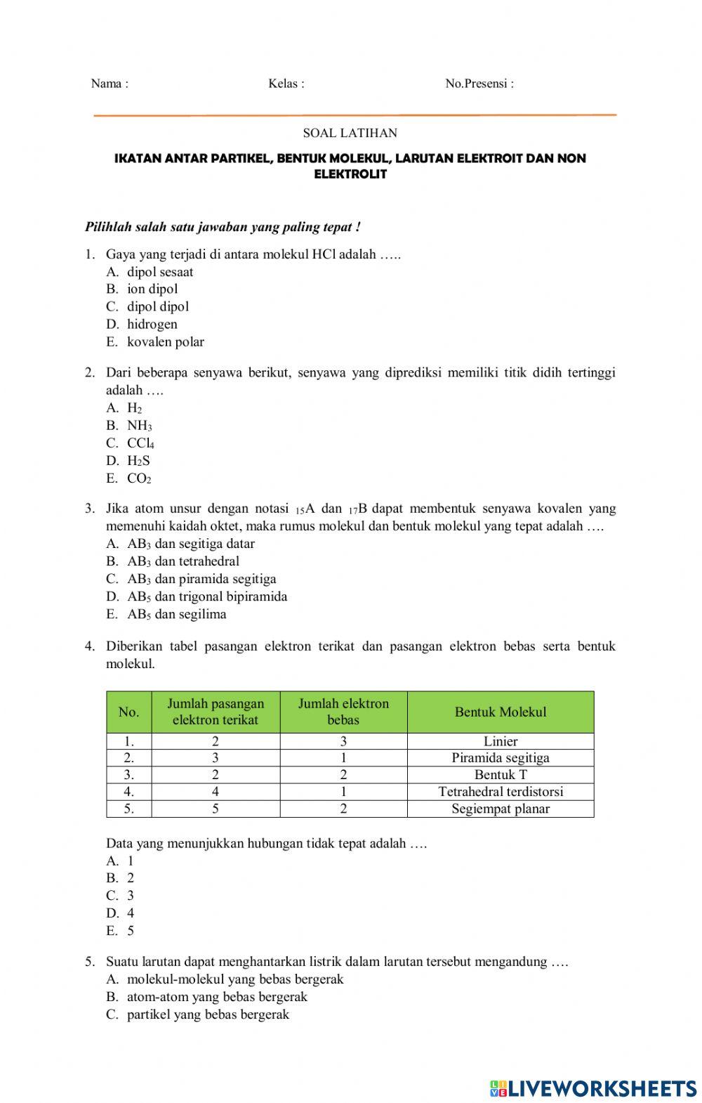 Soal Latihan 1