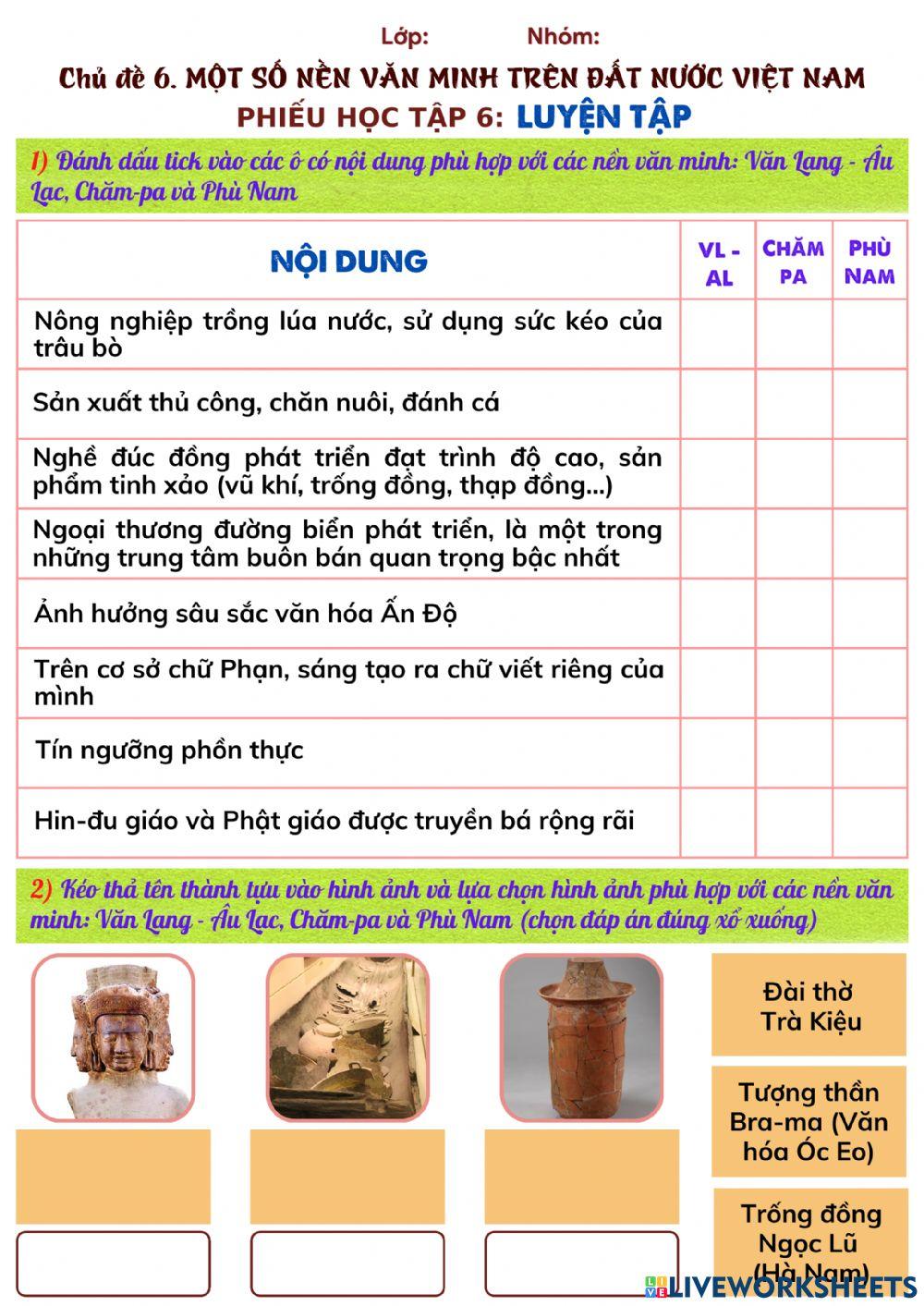 PHT chủ đề 6 - Luyện tập