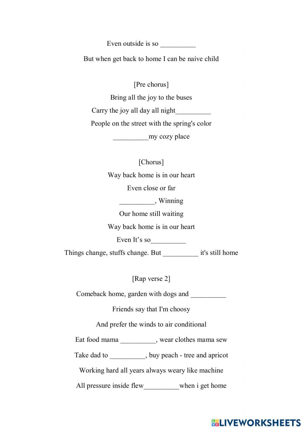 WAY BACK HOME (đi về nhà - Đen)