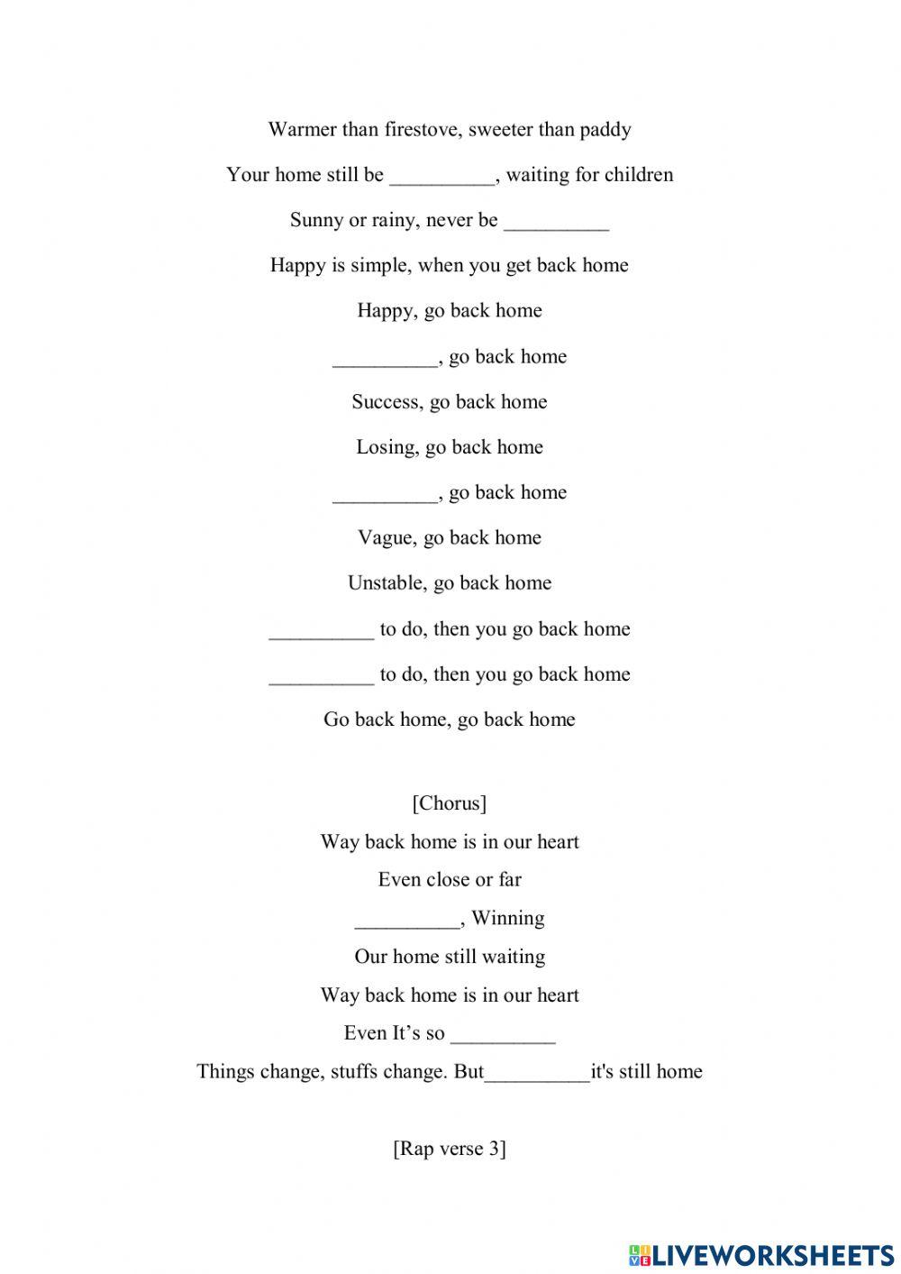 WAY BACK HOME (đi về nhà - Đen)